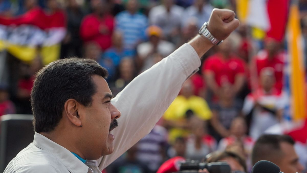 El presidente venezolano Nicolás Maduro participa en una marcha de apoyo a su gestiójn en Venezuela