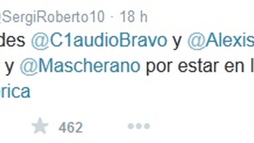 Sergi Roberto felicita a Claudio Bravo