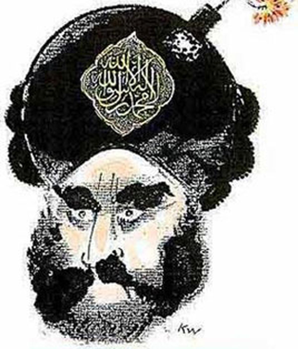 La caricatura de Mahoma con un turbante y una bomba que desató la ira del mundo islámico.