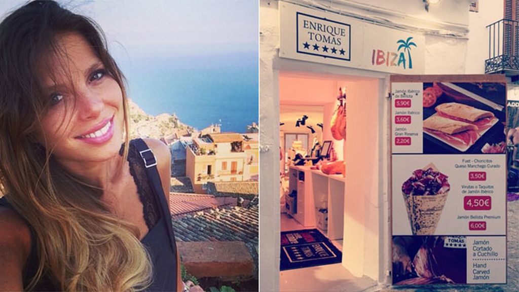 Ella promociona orgullosa el negocio jamonero familiar, Enrique Tomás