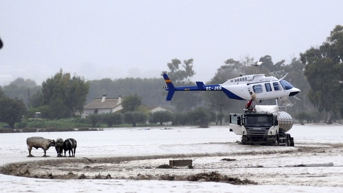 Rescate en Lorca por las inundaciones. Foto: EFE