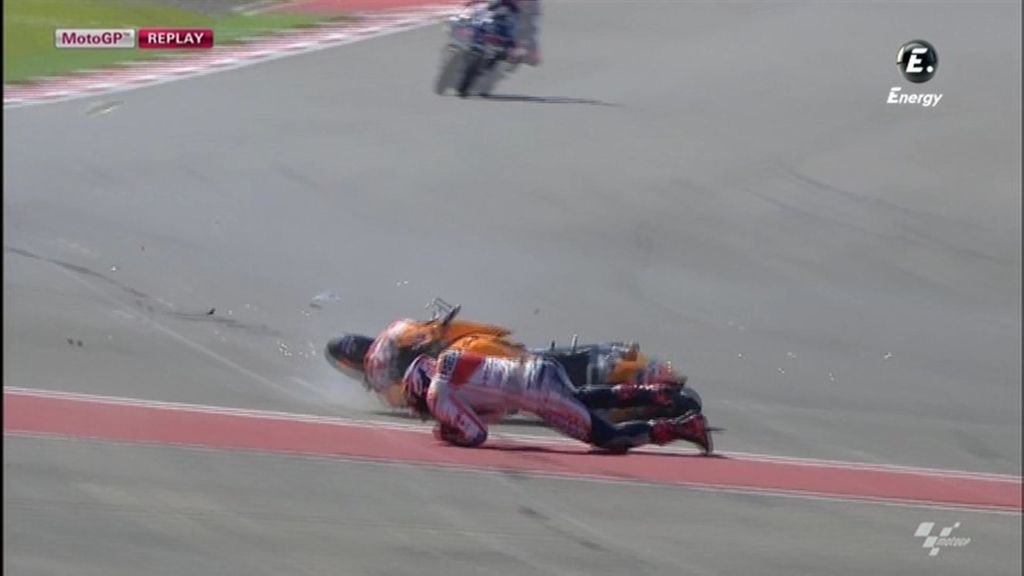 Marc Márquez sufre una caida en la FP3 de Texas