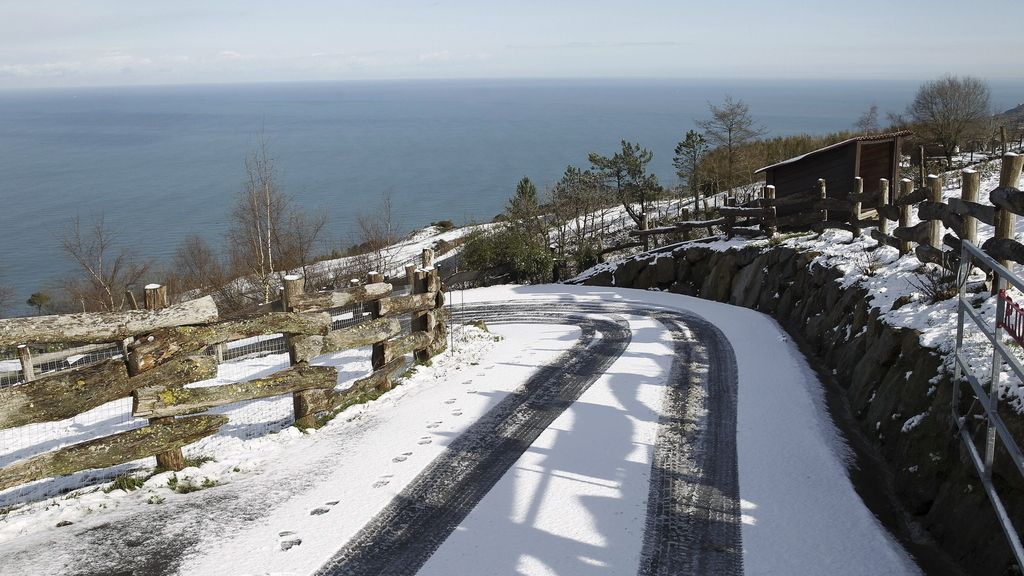 Nieve al nivel del mar en San Sebastián