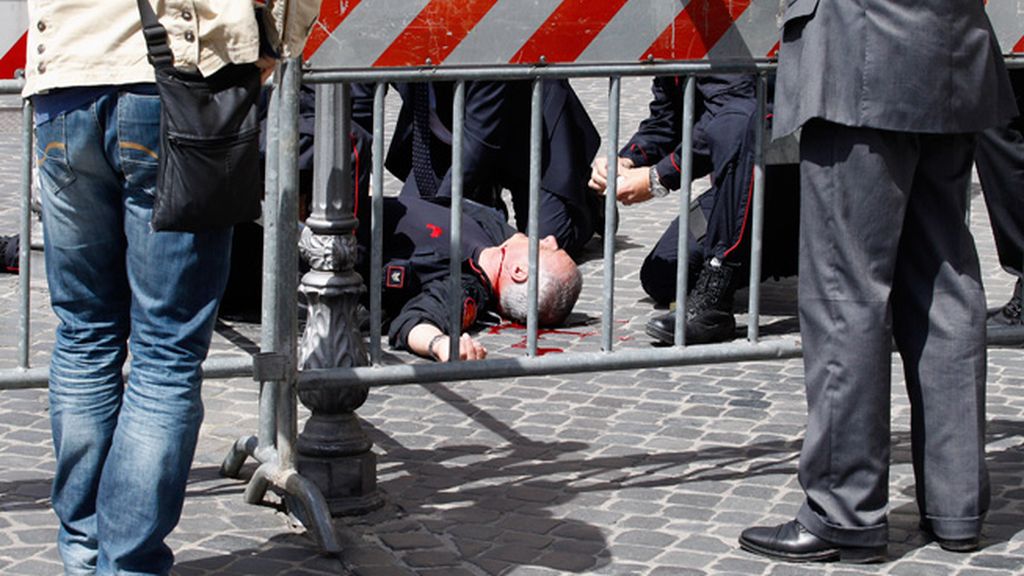 Tiroteo durante la toma de posesión de Letta