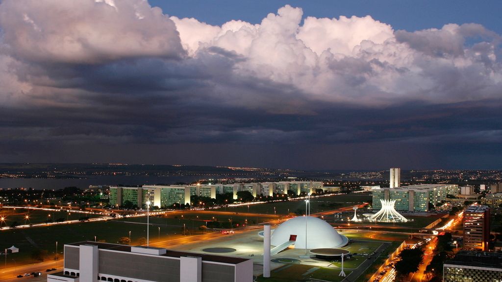 Vista aérea de la Esplanada Dos Ministerios de Brasilia