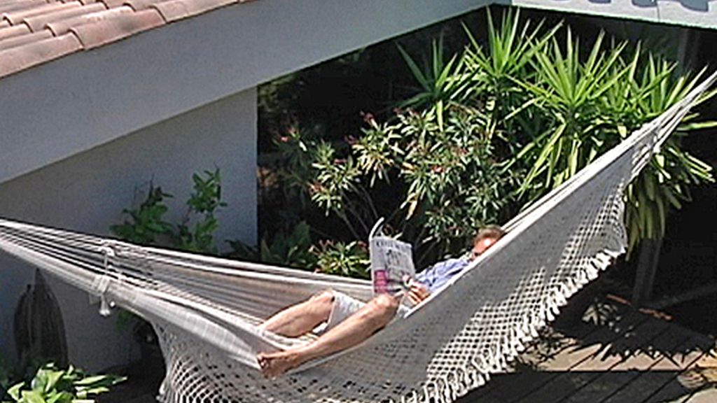 Descansando en una hamaca