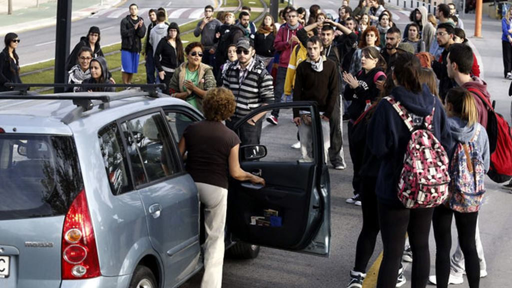 Piquetes en la universidad de Murcia