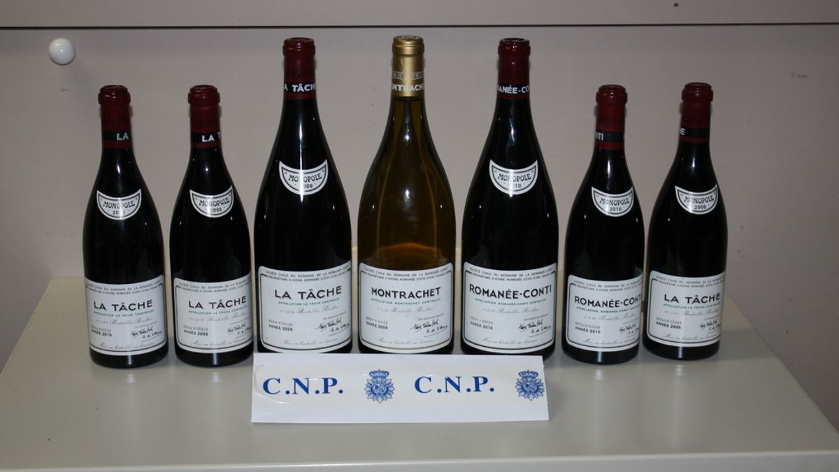 Botellas de vino robadas por valor de 100.000 euros