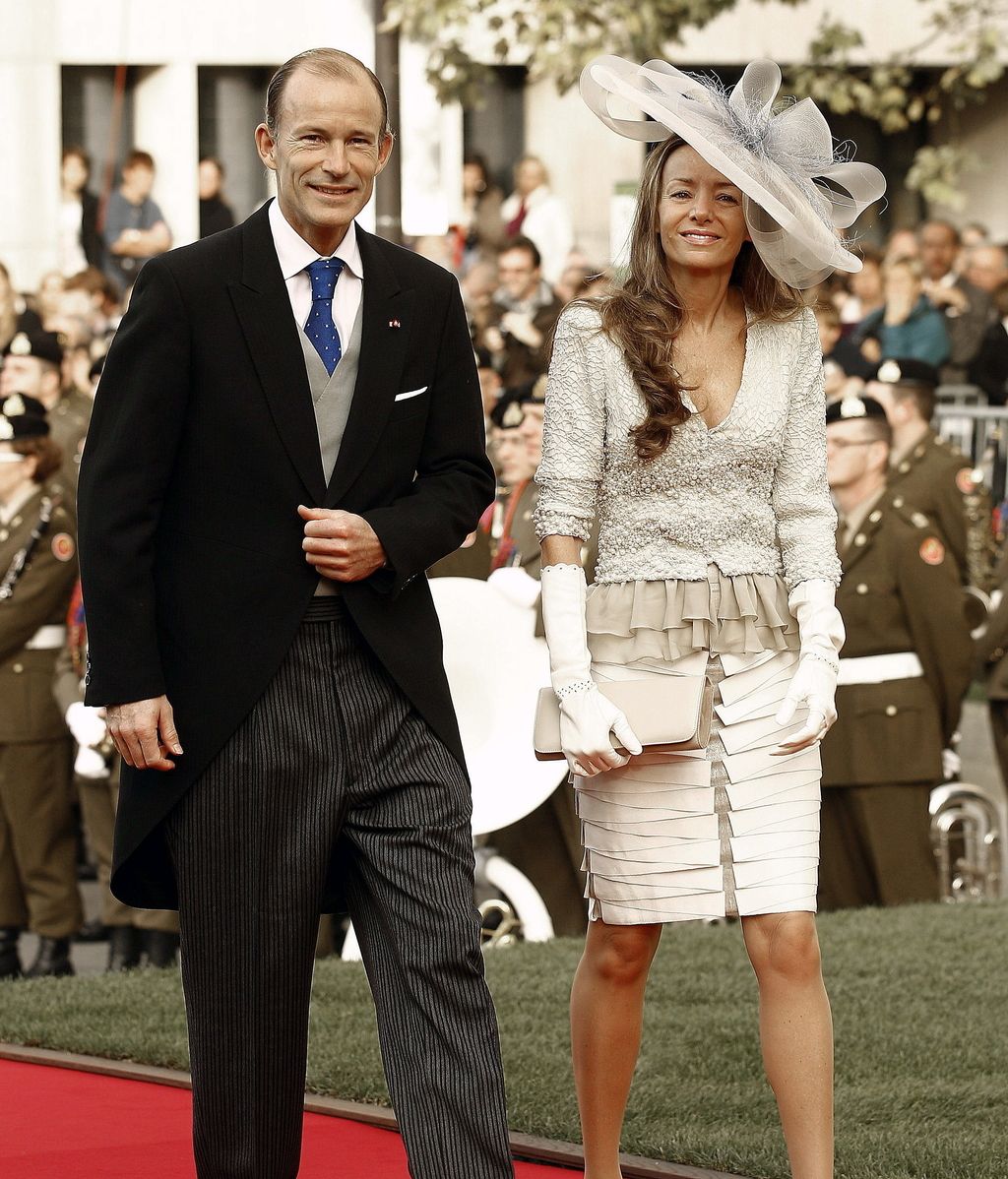 Kiryll de Bulgaria y Miriam Ungría a su llegada a la boda real de Luxemburgo