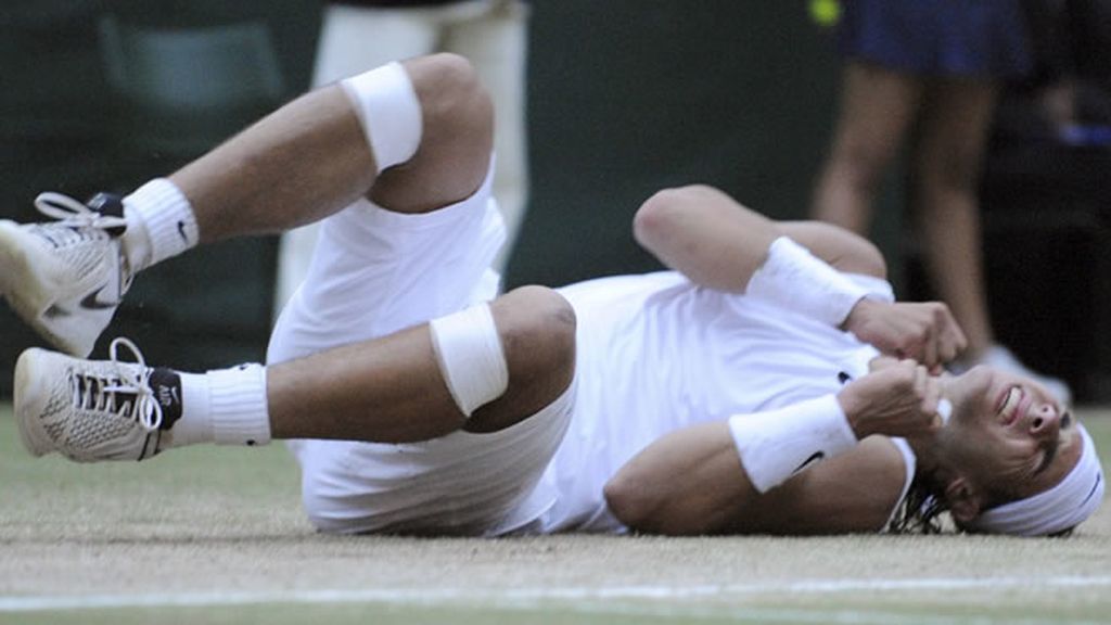 La inmensa felicidad de Rafa Nadal sobre la hierba de Wimbledon