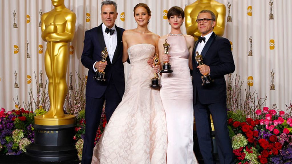 Daniel Day-Lewis, Jennifer Lawrence, Anne Hathaway y Christoph Walz