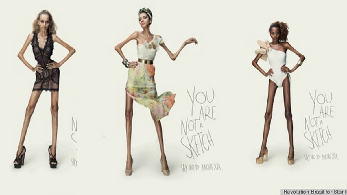Modelos anoréxicas que parecen bocetos