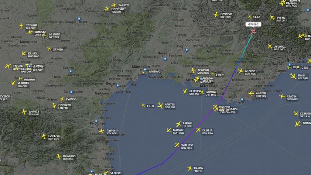 Lugar en el que el avión desaparece del radar