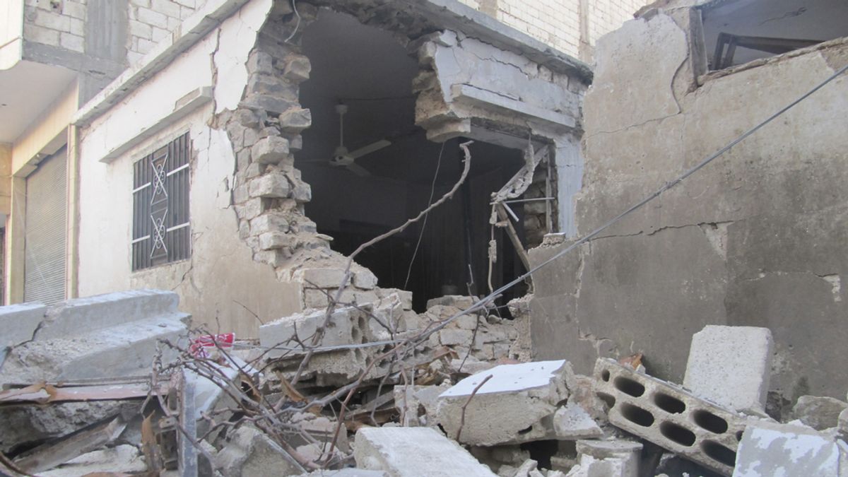 Una vivienda destrozada en Homs