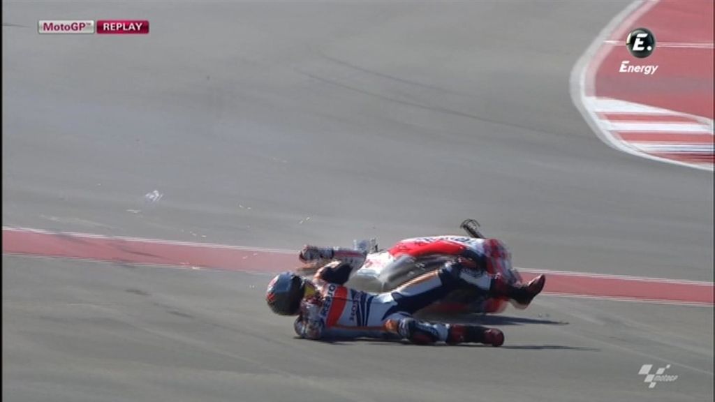 Marc Márquez sufre una caida en la FP3 de Texas