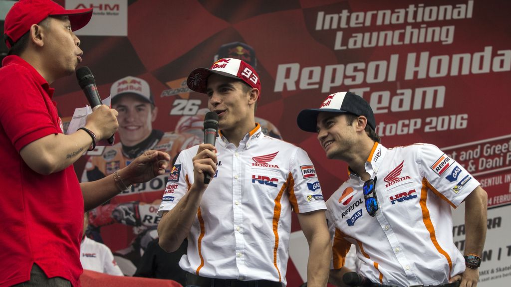 La alegría de Marc Márquez al conocer la nueva MotoGP en el circuito de Sentul