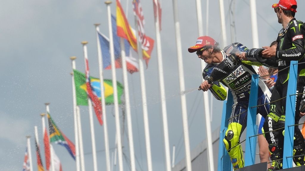Así celebró Valentino Rossi la victoria en Assen