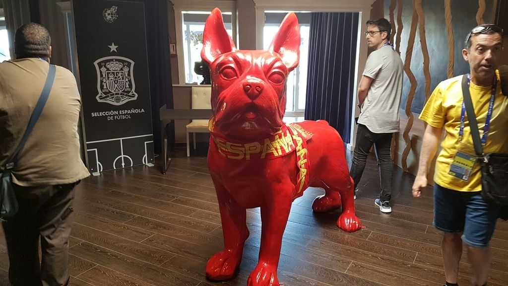 La mascota Sergio (bautizada por Ramos) y otros detalles del 'petit hotel' de La Roja