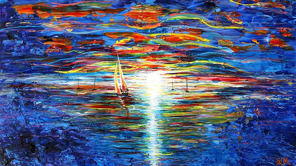 Un artista ciego se vale del tacto para pintar cuadros increíbles