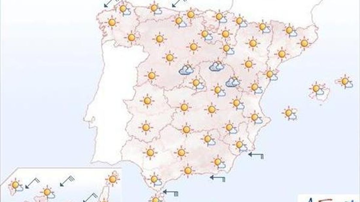 Temperaturas altas en el valle del Ebro, cuadrante suroeste y Canarias. EFE