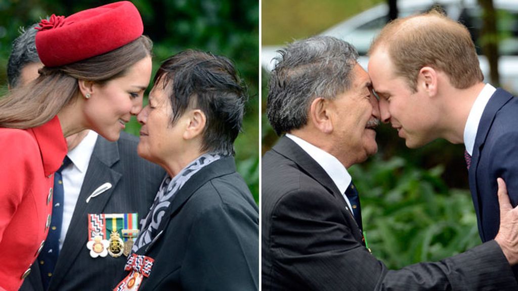 Besos maoríes y 'vuelo' de faldas en el primer viaje oficial del príncipe George y familia