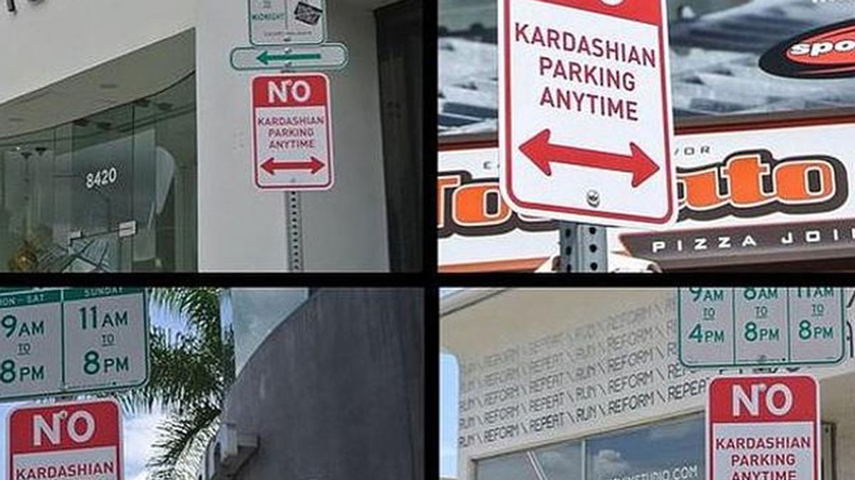 Señales de ‘Prohibido aparcar a las Kardashian’ aparecen en Hollywood
