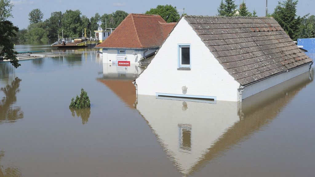 Inundaciones en Muehlberg tras el desbordamiento del río Elba
