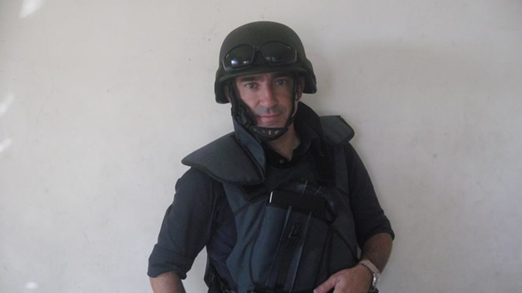 Jon Sistiaga, con ropa de trabajo en Irak