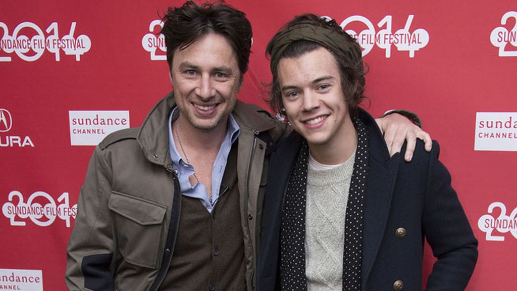 El director Zach Braff y el cantante Harry Styles, en la premiere de 'Wish I Was Here'
