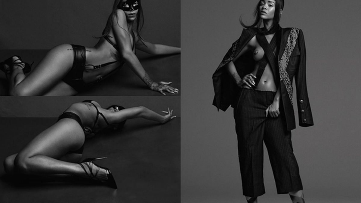 Rihanna posa a lo Cincuenta Sombras de Grey