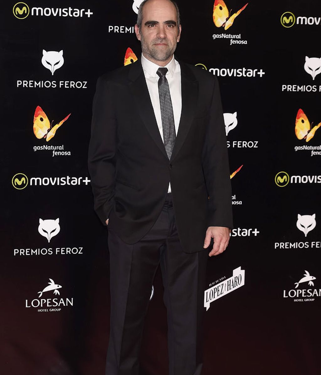 Luis Tosar con traje y corbata gris