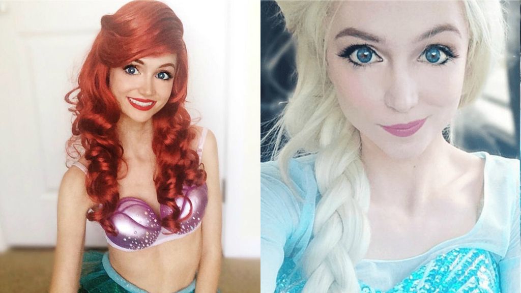Se disfraza de todas las princesas disney