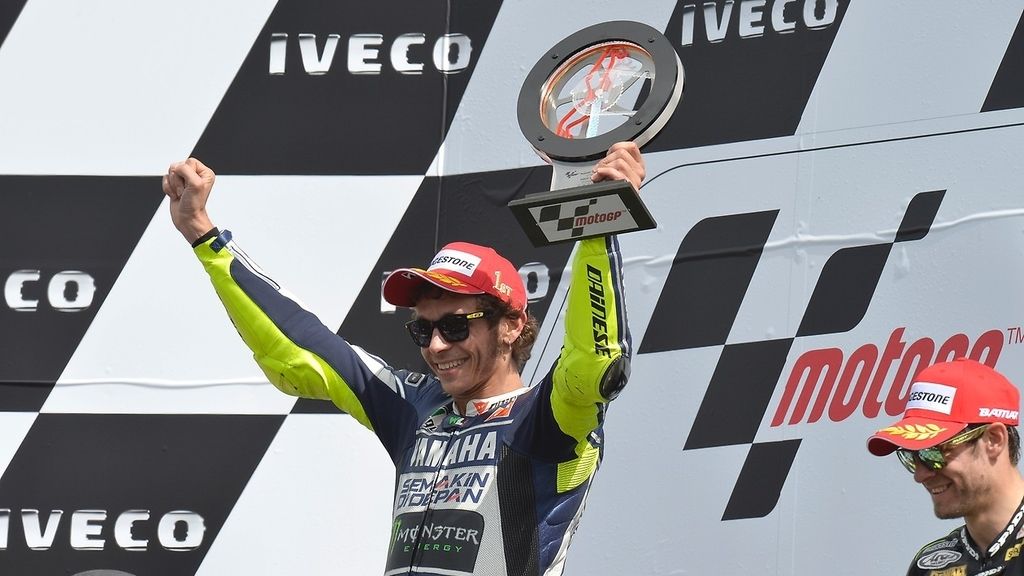 Así celebró Valentino Rossi la victoria en Assen