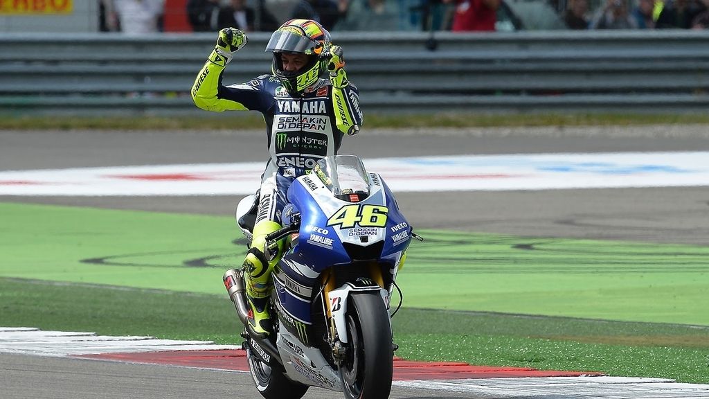 Así celebró Valentino Rossi la victoria en Assen
