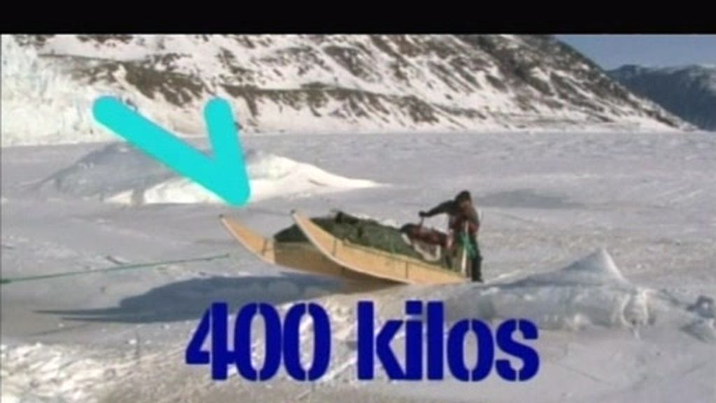 Subir un trineo de 400 kilos a una montaña de 1600 metros..