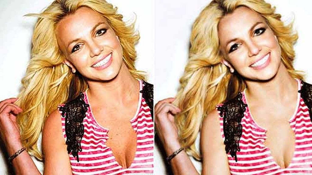Britney Spears, sin y con retoques