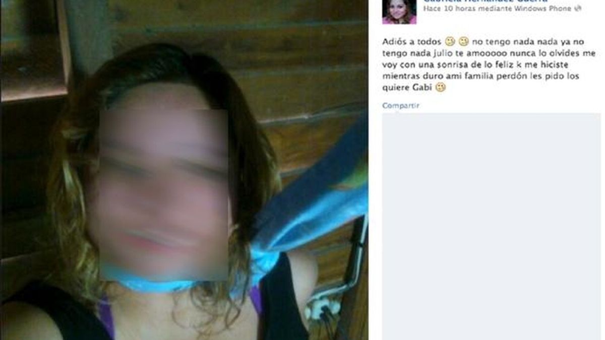 Anuncia su suicidio en Facebook