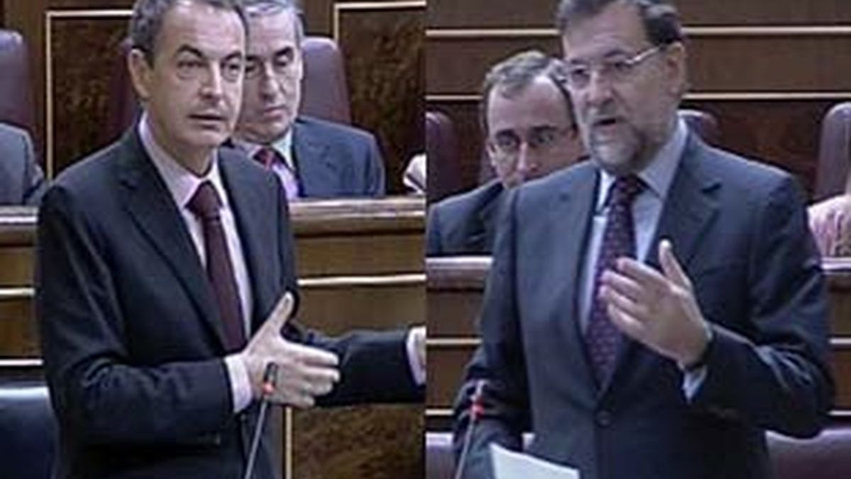 José Luis Rodríguez Zapatero y Mariano Rajoy durante la sesión de Control en el Congreso de los Diputados. Vídeo ATLAS.