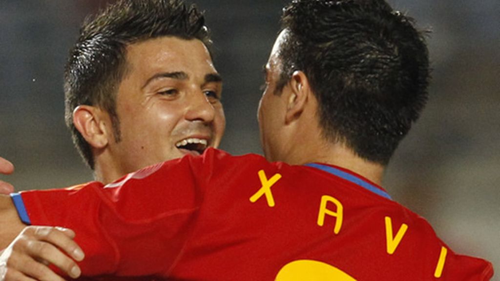 Xavi y Villa, ¡qué conexión!