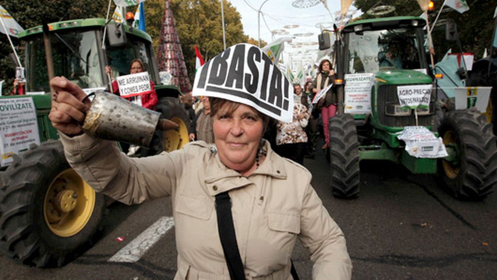 Miles de agricultores se manifiestan en Madrid por la crisis del campo