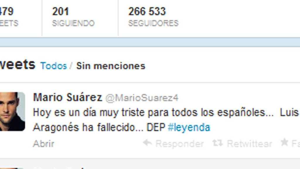 Triste adiós a Aragonés en Twitter