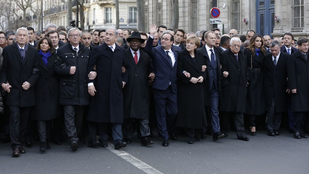 Manifestación contra el terrorismo en Francia