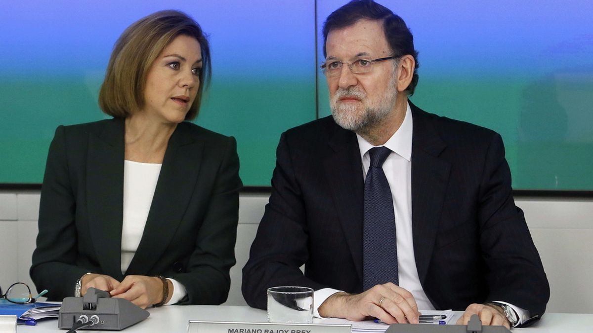 Cospedal y Rajoy en Génova