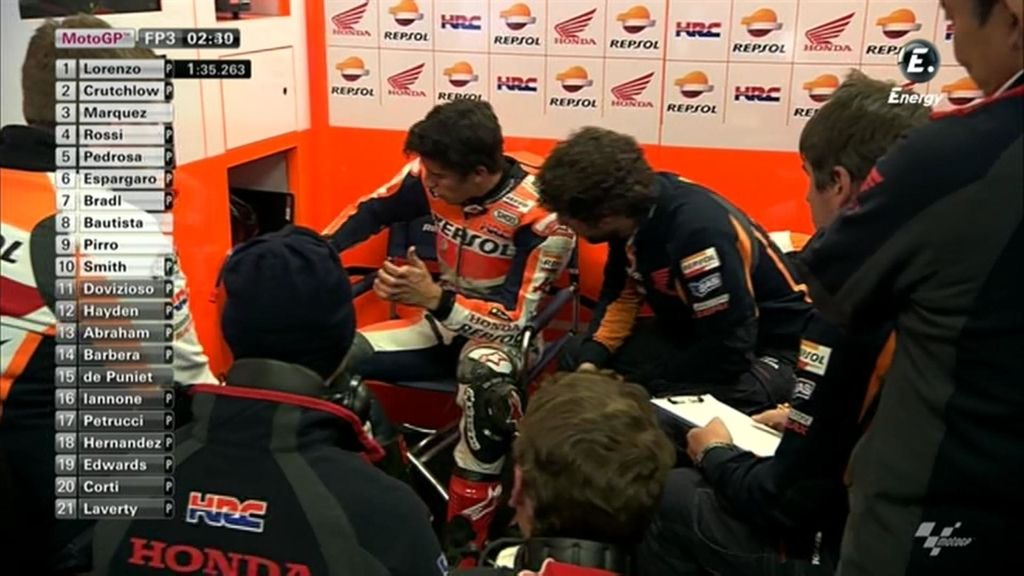 Aparatosa caída de Marc Márquez en los libres de Assen