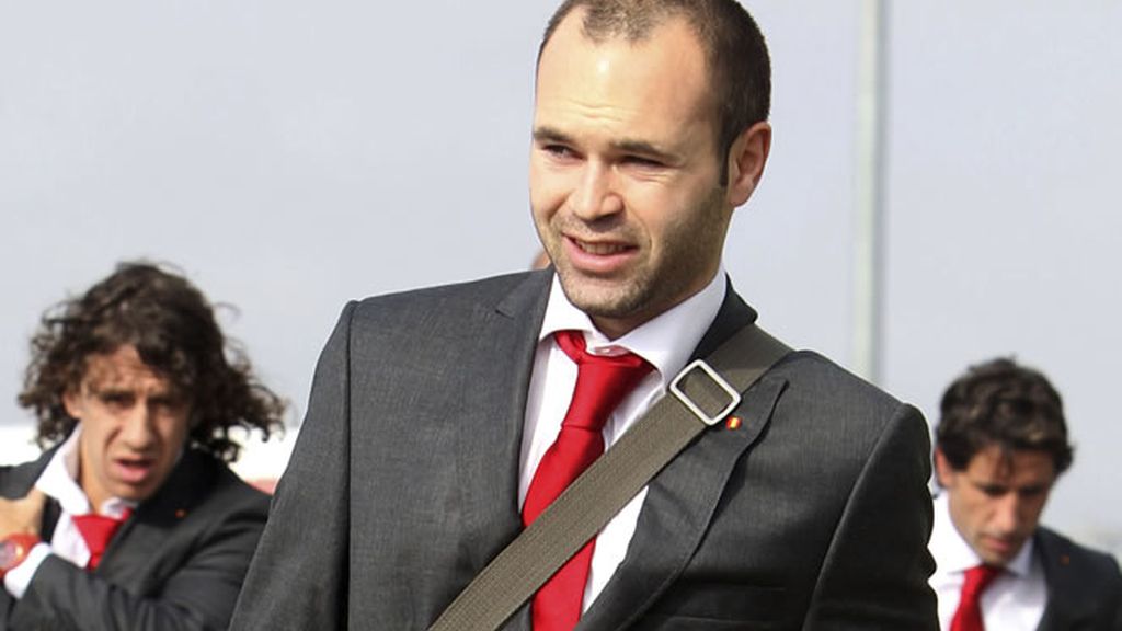 Andrés Iniesta aterriza en Sudáfrica