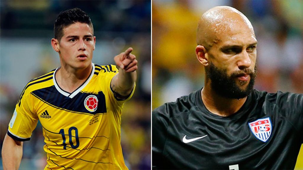 James Rodríguez y Tim Howard