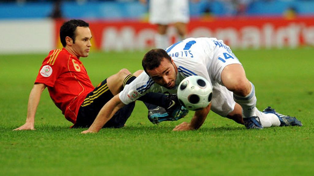 Iniesta, en el campo