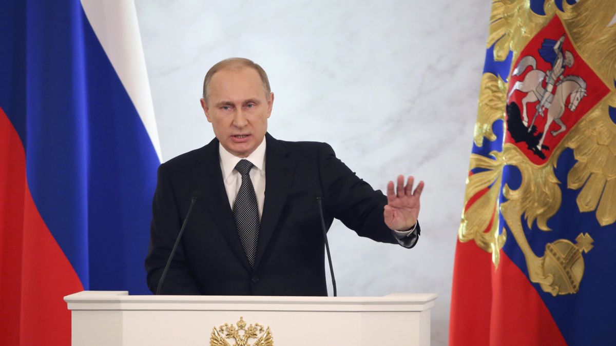El presidente ruso, Vladimir Putin, en el Parlamento
