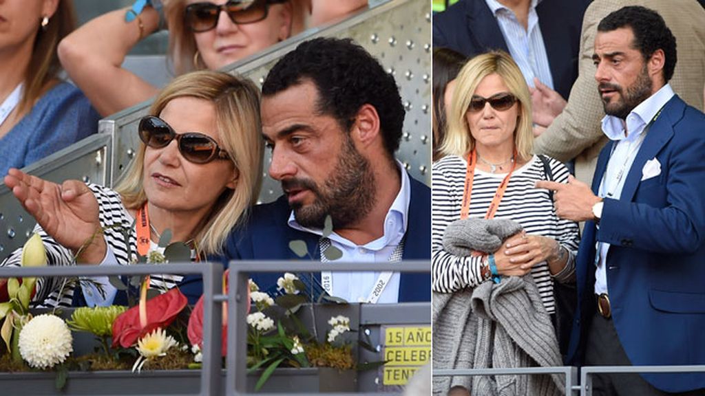 La duquesa y Vicente Dalmau, muy cariñosos en el palco vip