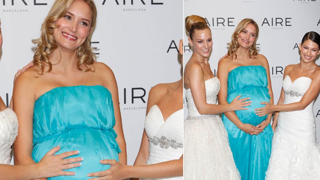 Embarazadísima, Alba promocionó los diseños Aire Barcelona con Edurne y Úrsula Corberó